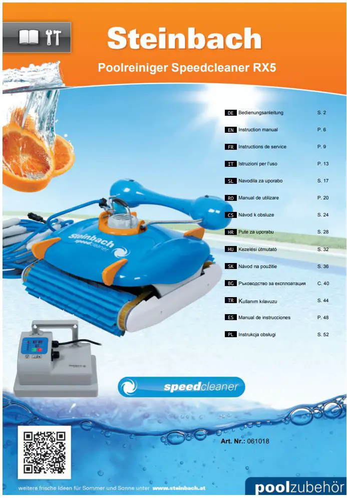 Steinbach RX5 Swimming Pool Cleaner Instruction Manual