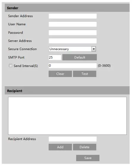 Speco 2MP IP Camera User Manual - Email