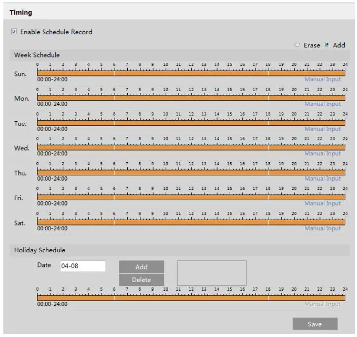 Speco 2MP IP Camera User Manual - Enable Schedule Record