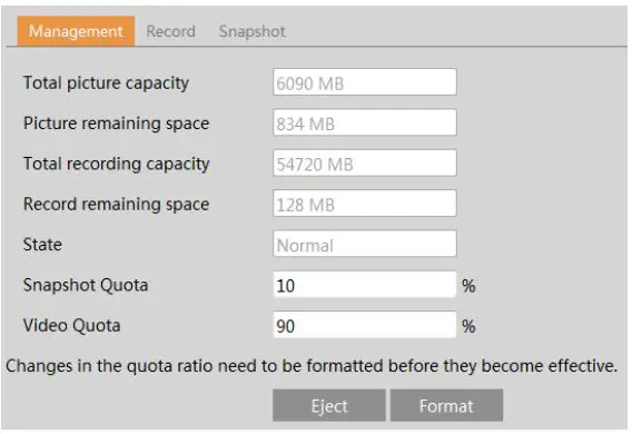 Speco 2MP IP Camera User Manual - Storage