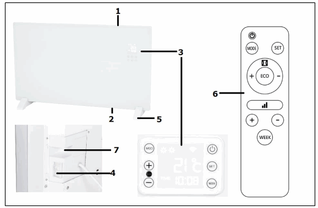 EUROM 360912 Alutherm Verre WiFi Convector Heater - 2