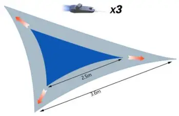 GAINSBOROUGH K345 Triangle Expanding Sail Shade-fig2