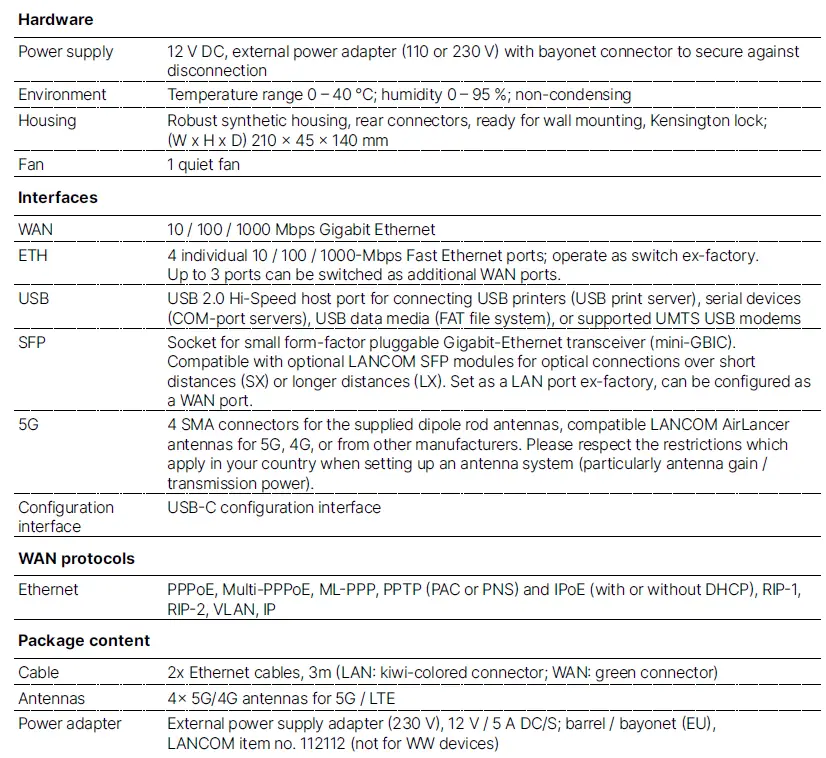LANCOM 1800EF-5G High Availability Networking via 5G Fiber and Ethernet fig 6'