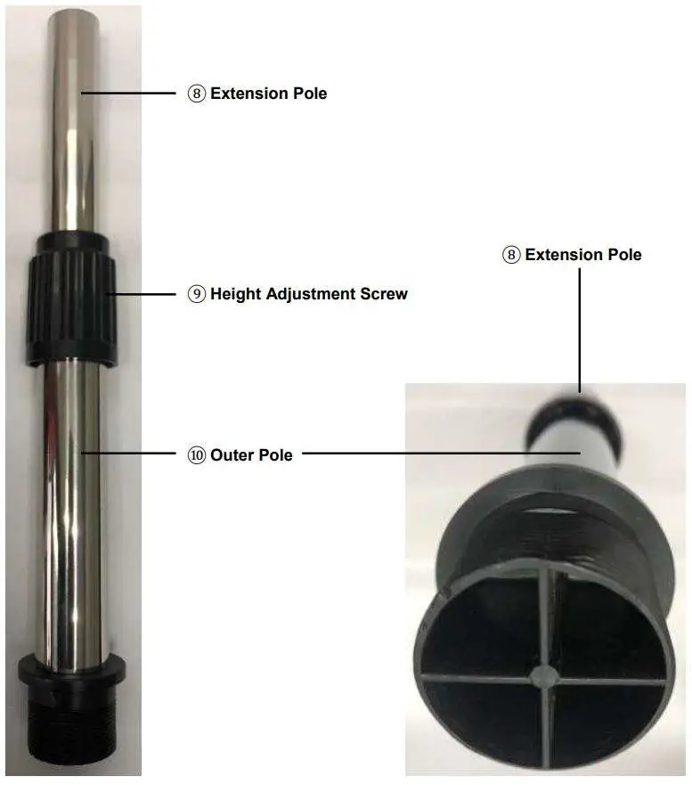 PowerPac IF9669 iFAN 12 Inch Stand Fan with Convertible Height Air Circulator Instruction Manual - Holding the ⑪ Base
