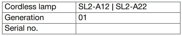 HILTI SL 2-A12 Cordless LED Work Lights Instruction Manual - Product information