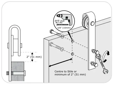 ZEKOO Barn Door Hardware Kit - fig 2