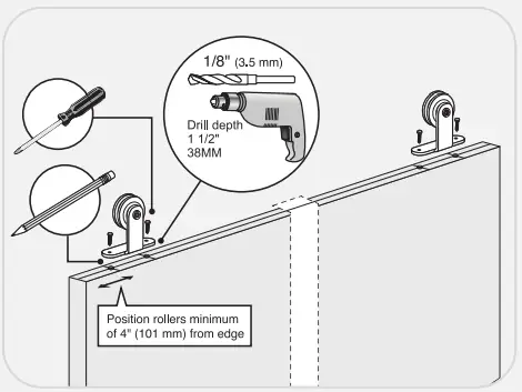 ZEKOO Barn Door Hardware Kit - fig 3