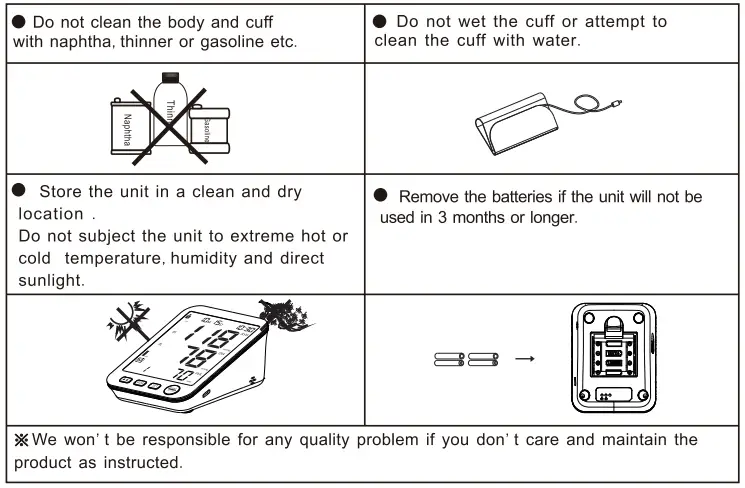 Smilecare U81RH Upper Arm Electronic Blood Pressure Monitor Instruction Manual - Maintenance