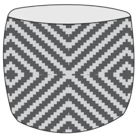 SIMPLi HOME AXCODPF 133 GY Round Woven Outdoor Indoor Pouf