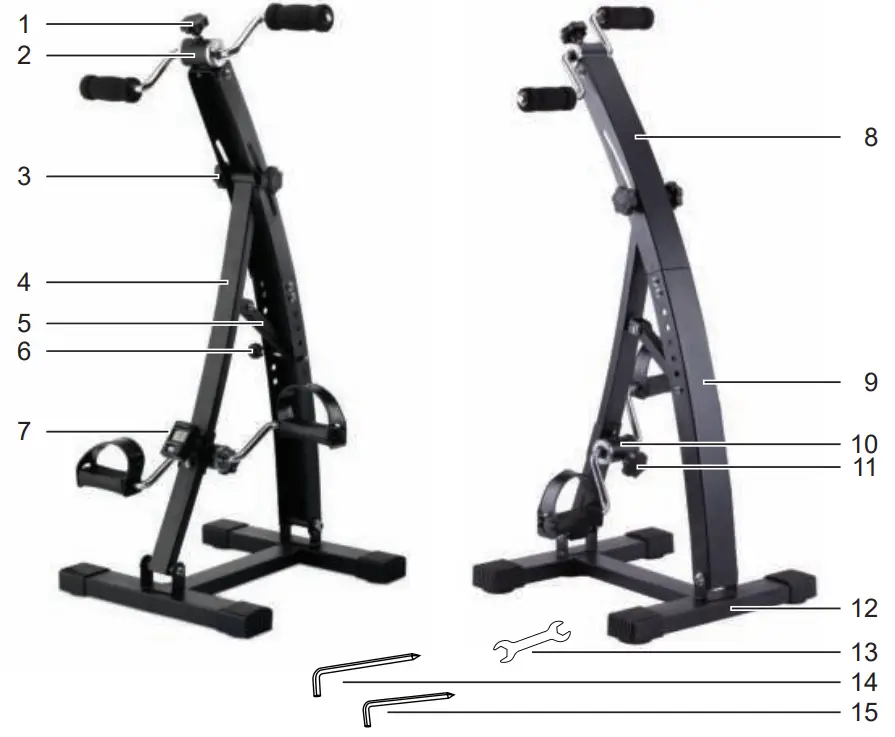 Fysic FW15 Double Mobility Exercise Bike with Display - parts