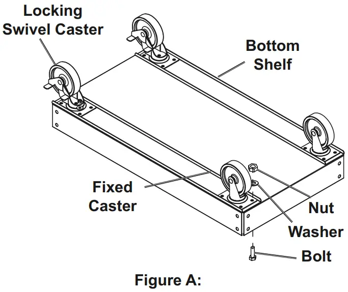 U S GENERAL 64030 30 in. 5 Drawer Mechanics Cart - Figure 1
