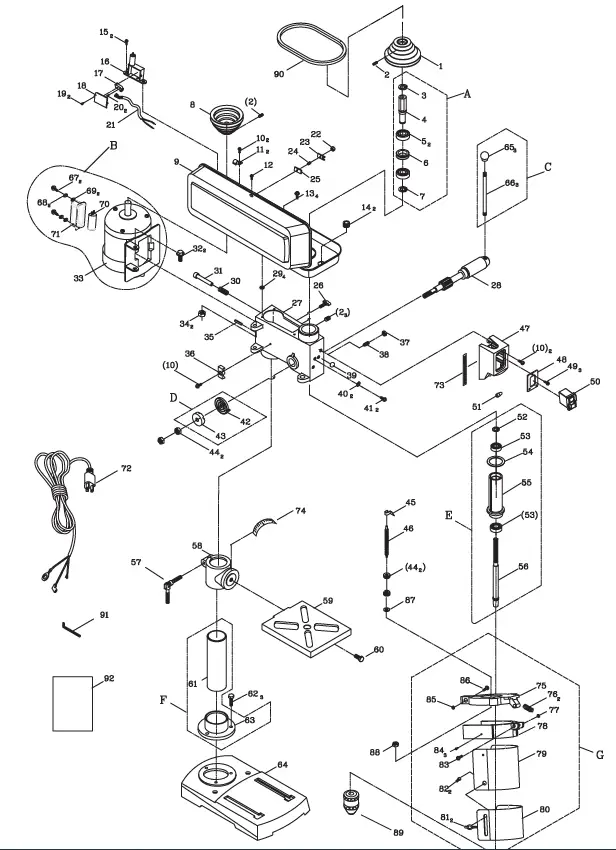 scheppach DP13 Brushless Electric Bench Pillar Drill 10