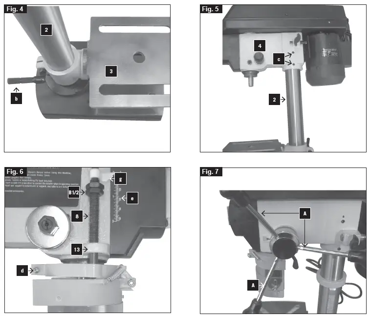 scheppach DP13 Brushless Electric Bench Pillar Drill 4