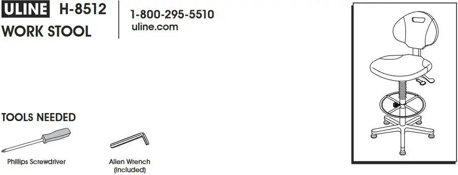 ULINE H-8512 Work Stool Installation Guide & Tools Needed