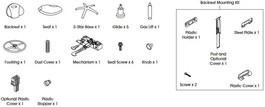 ULINE H-8512 Work Stool - PARTS