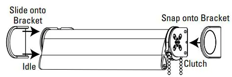 Hunter Douglas Sonnette Cellular Roller Shades Instruction Manual - Install the clutch-side bracket cover by snapping it onto the bracket