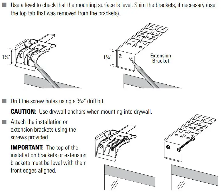 Hunter Douglas Sonnette Cellular Roller Shades Instruction Manual - Use a level to check that the mounting surface is level
