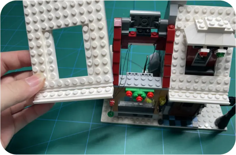 GAME OF BRICKS Light Kit for Winter Village Bakery Step 1_N