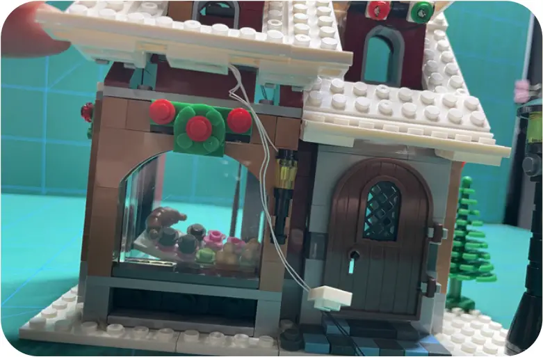 GAME OF BRICKS Light Kit for Winter Village Bakery Step 2_E