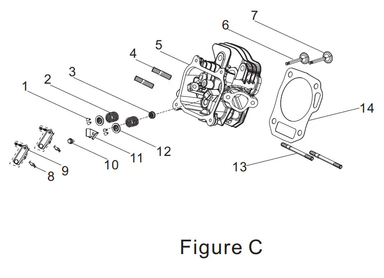 CHAMPION 3500W Portable Generator - CYLINDER HEAD PART DIAGRAM