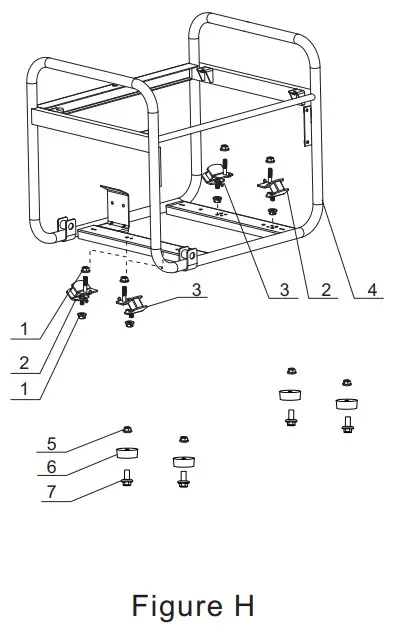CHAMPION 3500W Portable Generator - FRAME ASSEMBLY DIAGRAM