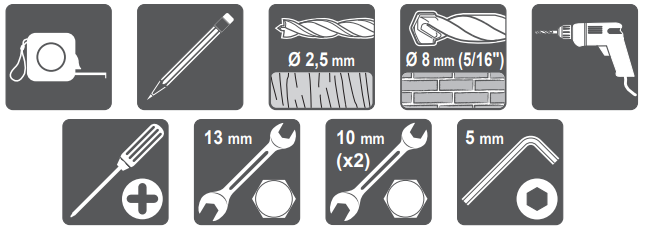 meliconi EDR200 Swivel and Tilt Wall Bracket - Figure 1