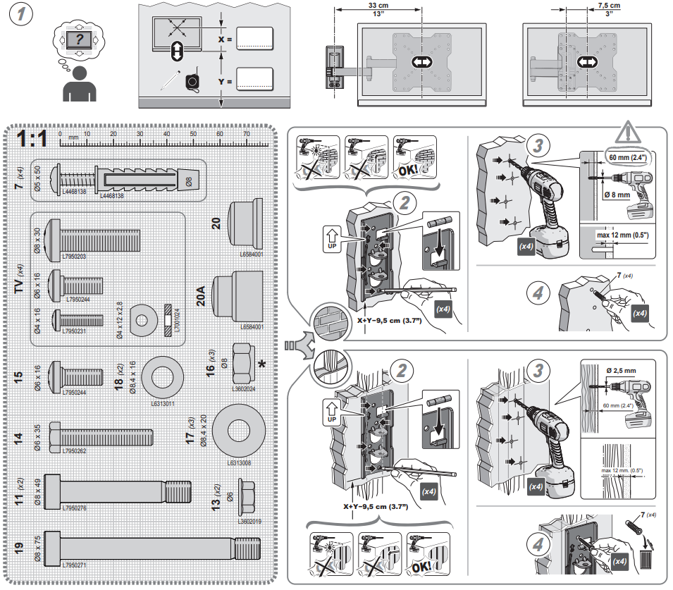 meliconi EDR200 Swivel and Tilt Wall Bracket - Figure 3