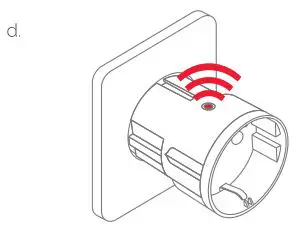 Frient SPLZB-131 Smart Plug Mini - A red LED is flashing every second