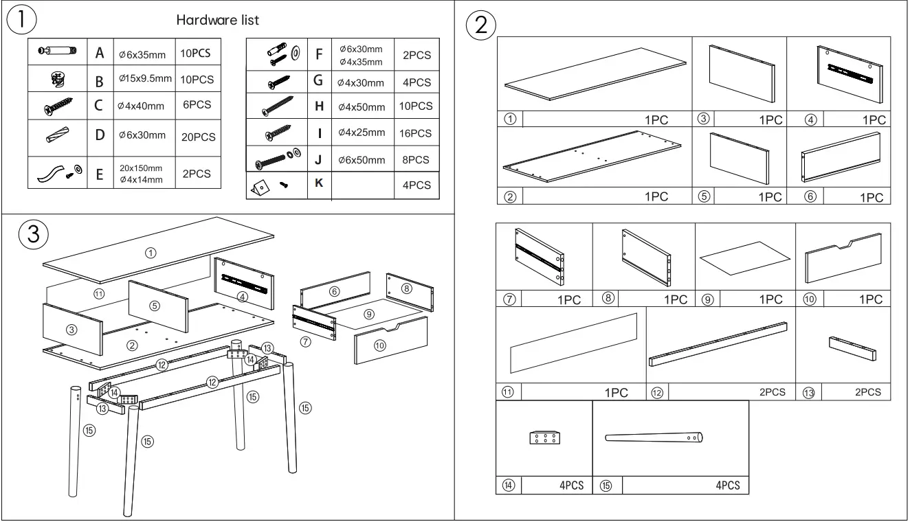 wishingtree 43228492 Oak Look Hall Table fig 1