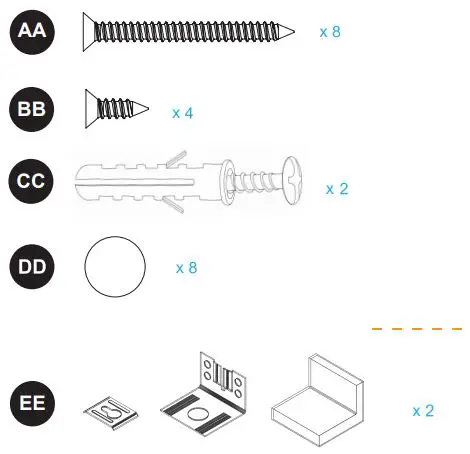 Style SELECTIONS CL22-11ST1-W 1-Cube Organizer Instruction Manual - HARDWARE CONTENTS