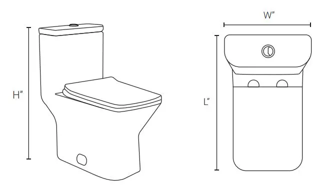 Swiss Madison SM-1T256 Carre One-Piece Toilet Instruction Manual - Distance from wall to closest flange centerline must be listed