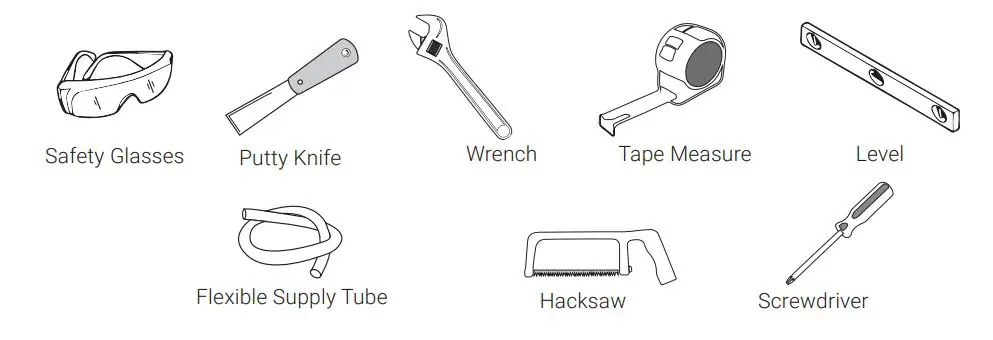 Swiss Madison SM-1T256 Carre One-Piece Toilet Instruction Manual - TOOLS AND MATERIALS