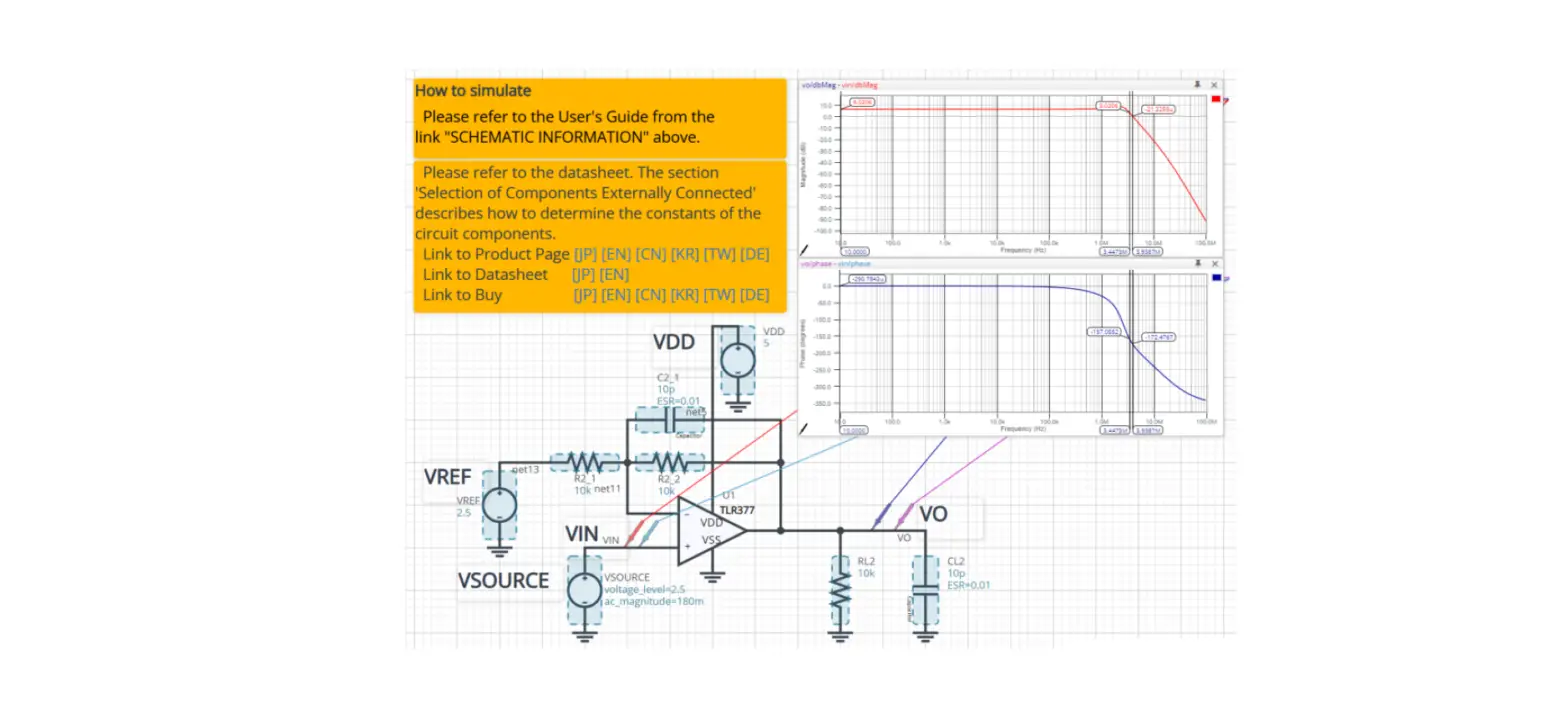 Rohm Tlr377yg-c Non Inverting Amplifier Frequency Response Simulation User Guide Rohm Tlr377yg-c Non Inverting Amplifier Frequency Response Simulation User Guide