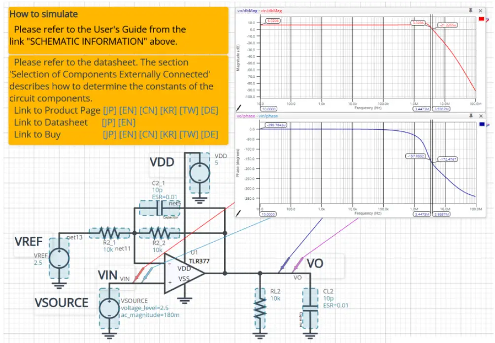 ROHM-TLR377YG-C-Non-Inverting-Amplifier-Frequency-Response-Simulation-PRODACT-IMG