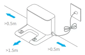 my Robot CENTER F9 Dreame Robot Vacuum Mop - power outlet