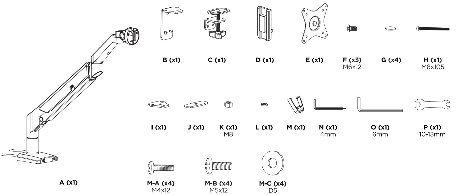 AlzaErgo APW-EGARSU215S Monitor Arm Space Saver - fig 1