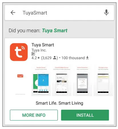 Download the TuyaSmart app from App Store or Google Play