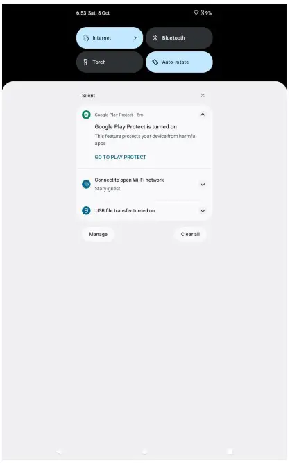 Shenzhen Kingtex Technology MOTO A10 Tablet PC - Quick Settings
