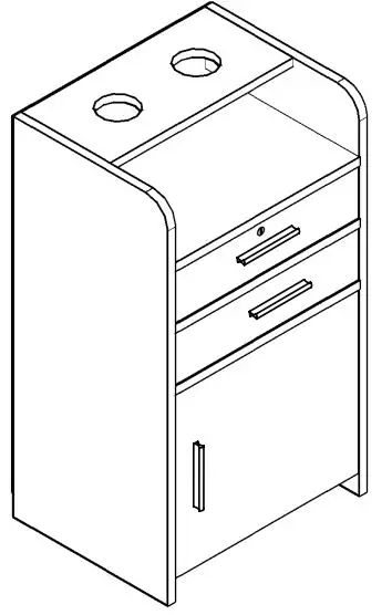 Reshable MR11Y0180 Lockable Mobile Styling Cabinet W-Holder Drawer-fig1