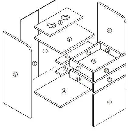 Reshable MR11Y0180 Lockable Mobile Styling Cabinet W-Holder Drawer-fig3
