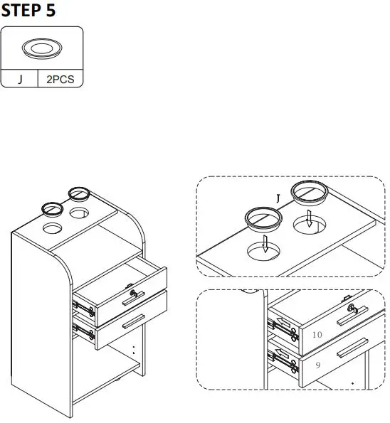 Reshable MR11Y0180 Lockable Mobile Styling Cabinet W-Holder Drawer-fig9