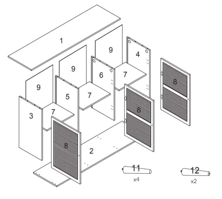 Kogan MOROCCO RATTAN BUFFET - COMPONENTS