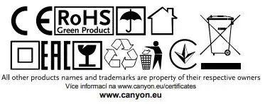 CANYON CNE-CHA05 3-Port USB 4.2A Wall Charger User Guide - Certified icon