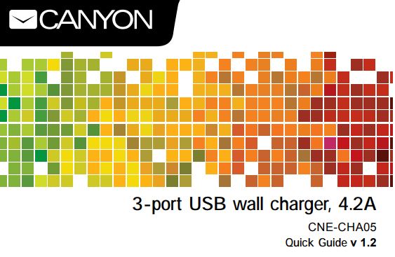 CANYON CNE-CHA05 3-Port USB 4.2A Wall Charger User Guide