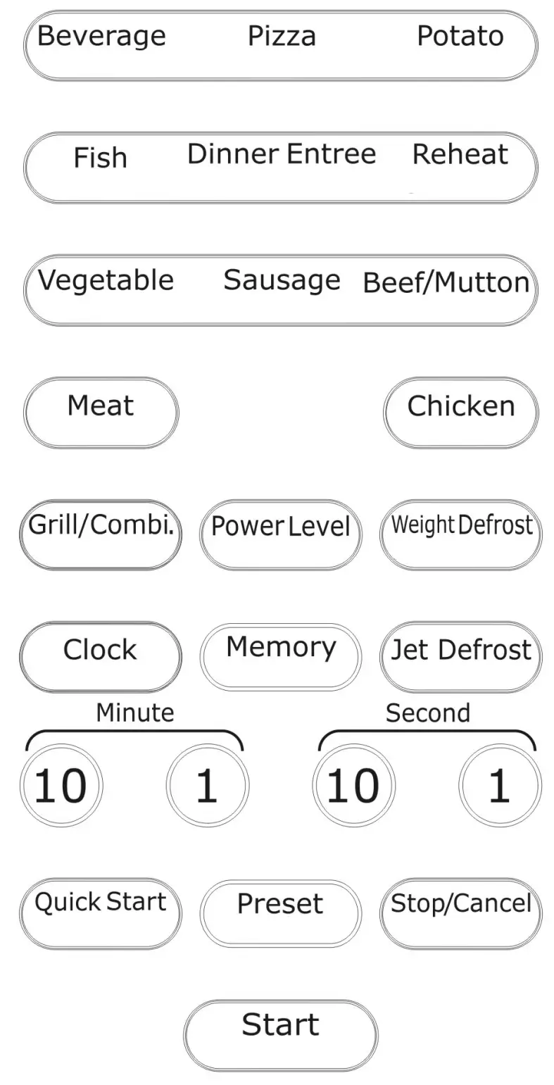 Haier HP43100AP-ZB Microwave Oven - buttopn