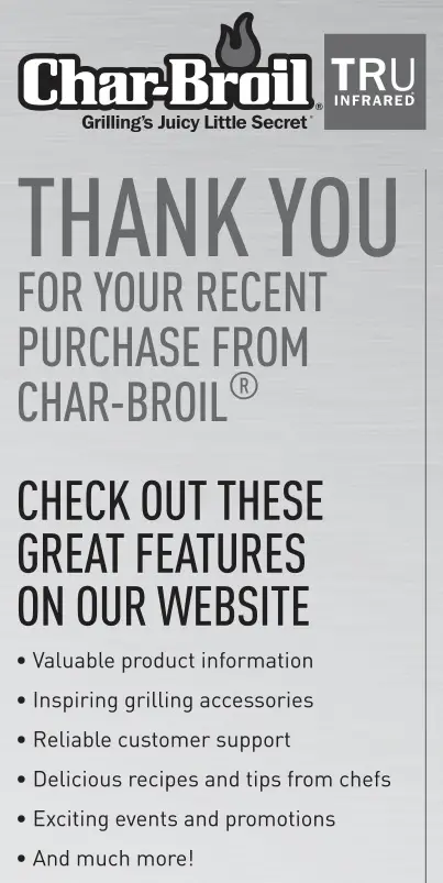 Char-Broil 12201570 - Thank You Msg