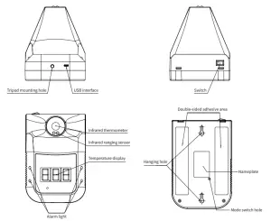 JG MAKER Non-contact K3 Wall Mounted Infrared Temperature Measurement Forehead Thermometer - figure 1