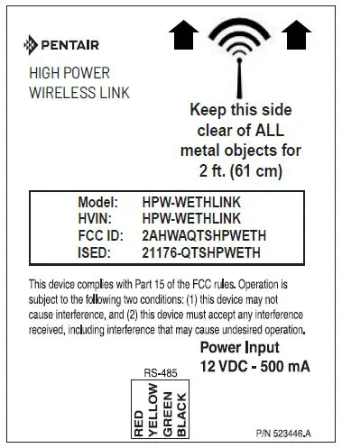 PENTAIR EC-522104 High Power Wireless Link Kit fig3