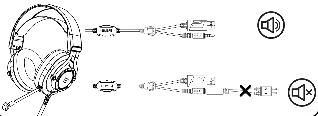 EKSA E3000 Wired Gaming Headset - cause