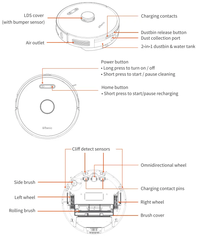 Ultenic T10 Robot Vacuum and Mop with Self Empty Station-fig4